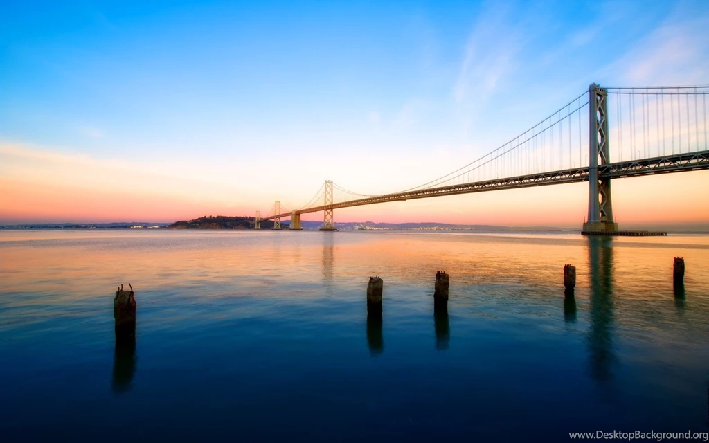 Oakland Bridge Bridge San Francisco Ocean Sunset Wallpapers ...