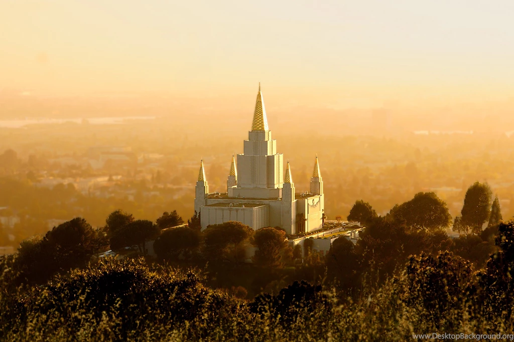Oakland California Temple At Sunset