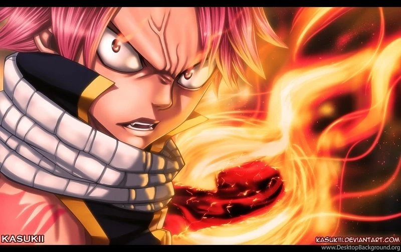 Image Fire pink hair fairy tail natsu angry anime anime boys ...