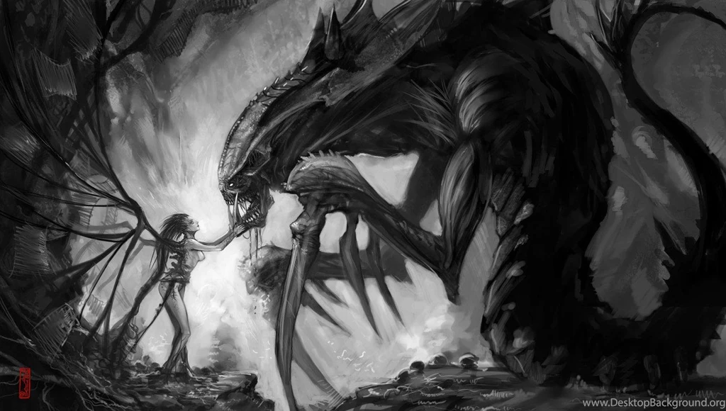 Video Games Zerg Hydralisk Monochrome Artwork Sarah Kerrigan