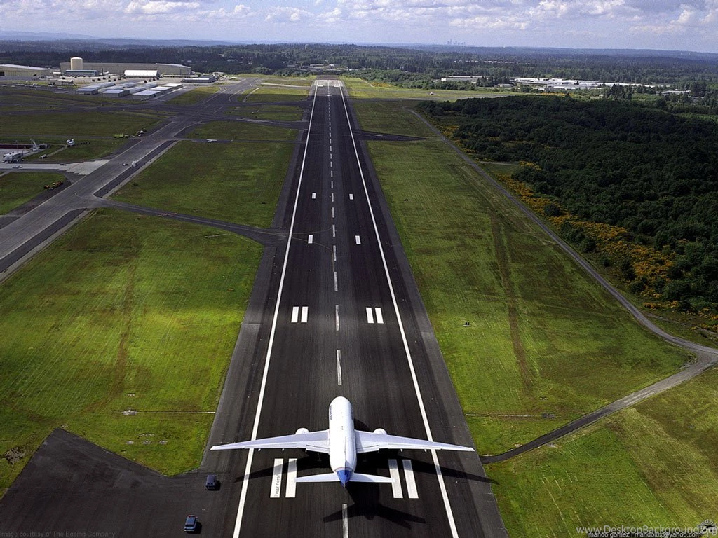ALL DESKTOP'S WALLPAPERS: The Aeroplane Is Landing On Its Runway ...