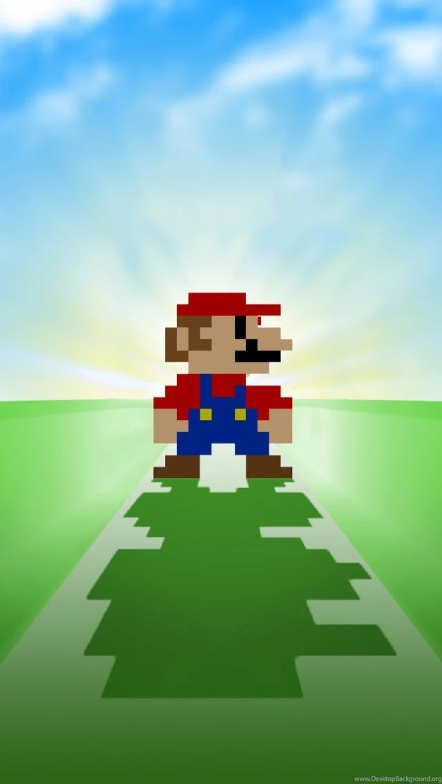 Mario 8bit Shadow iPhone 5 Wallpapers (640x1136)