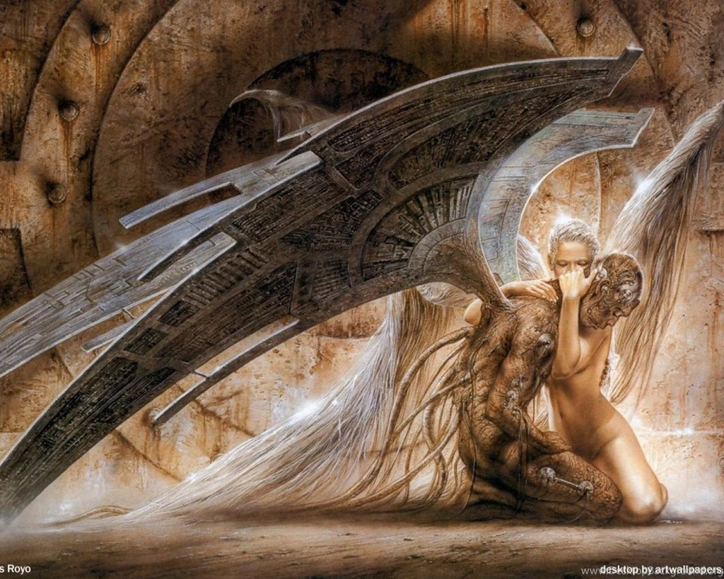 Luis Royo Looks Nice Fantasy Love Two Angels Wings Paradise HD ...