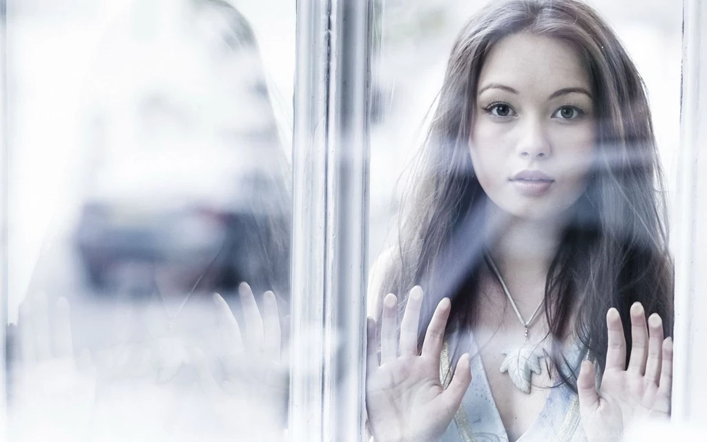 Beautiful Girl Looking Through The Window Backgrounds Wallpapers By ...