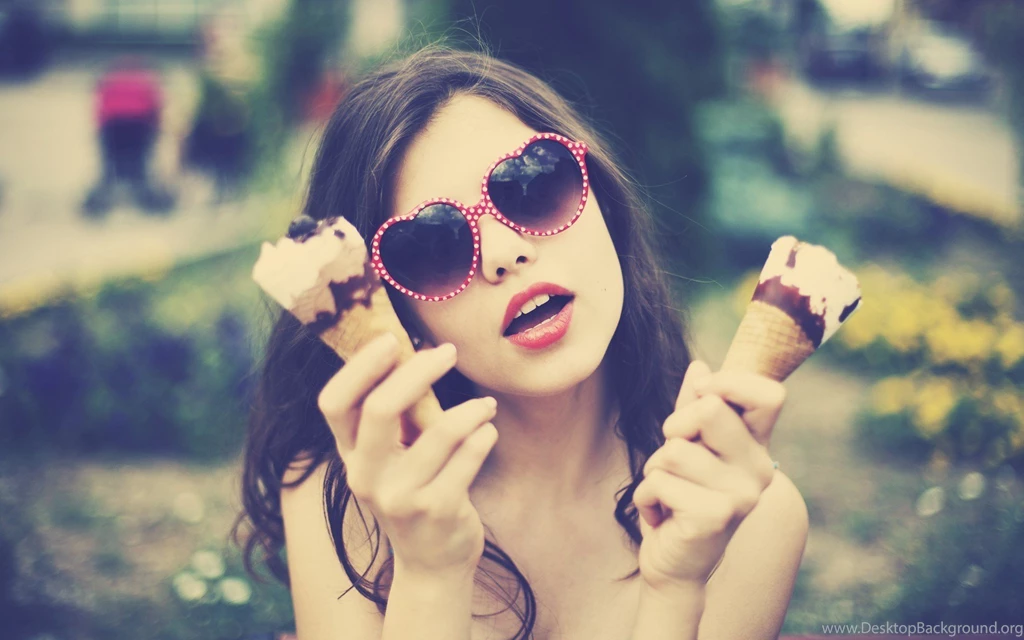 Beautiful Girl Sunglasses Ice Cream Photo HD Wallpapers FreeWallsUp