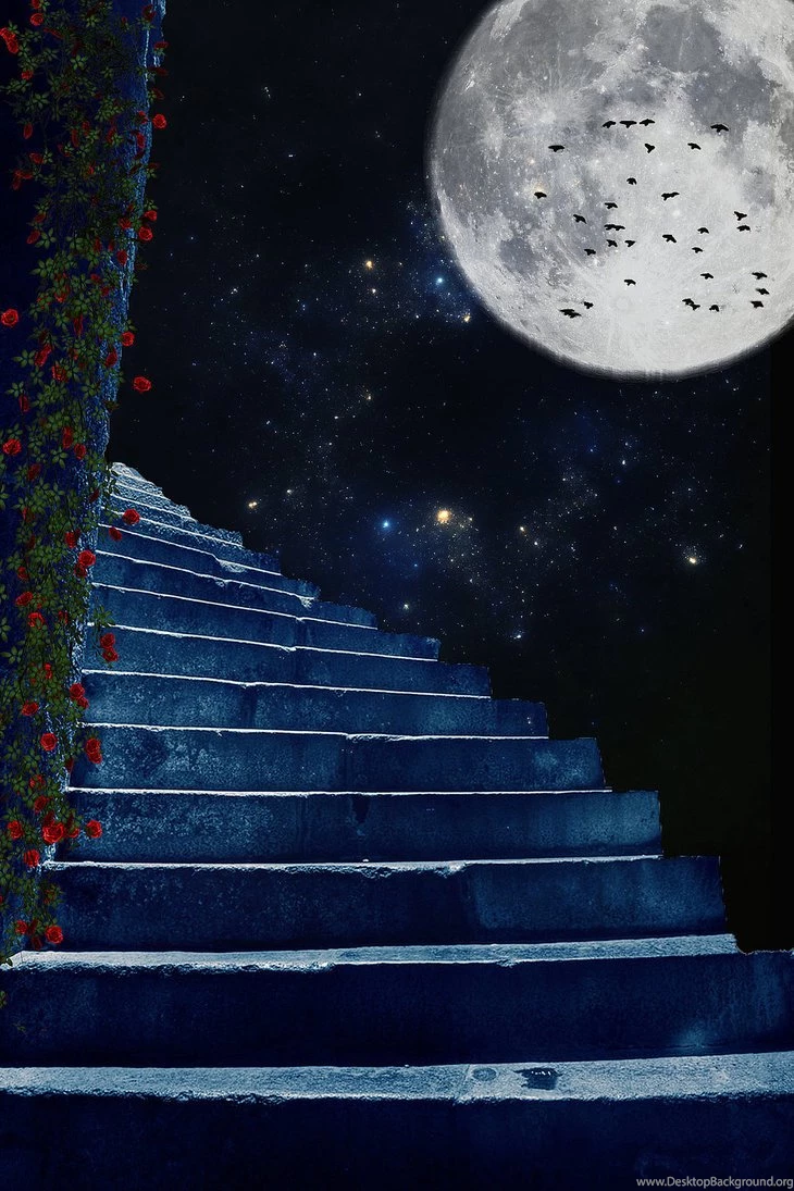 Moonlight Stairs Premade Backgrounds By SusanaDS Stocks On DeviantArt