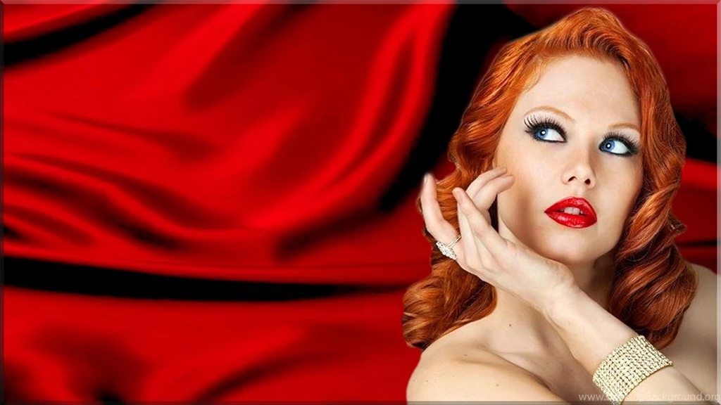 RED SATIN REDHEAD WALLPAPER   (