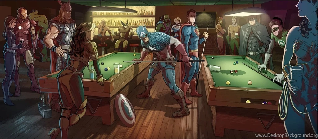 Marvel VS DC Bar Fight (1920x1080) : Wallpapers