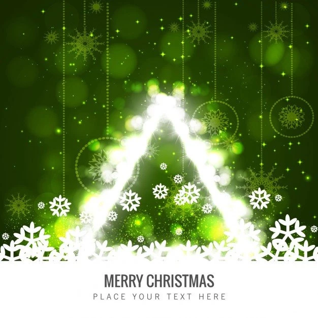 Green Shiny Christmas Tree Backgrounds Vector