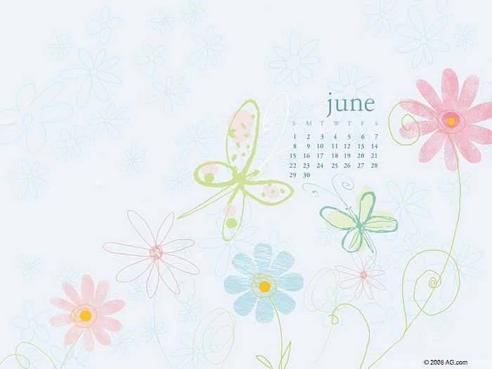 Stylish June 2008 Calendar Wallpapers 8 Wallcoo.net