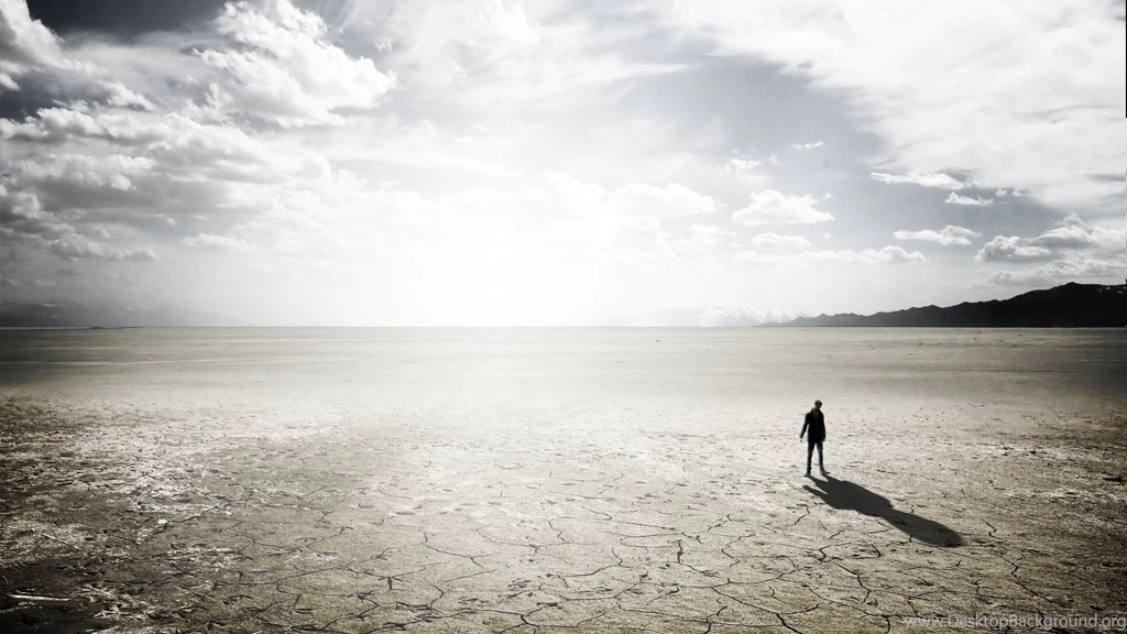 Sad & Lonely Man On Wasteland : Wallpapers