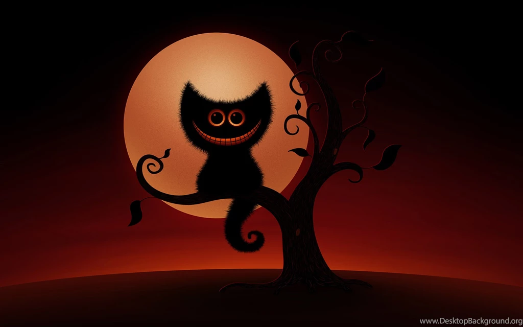 Black, Cat, Holidays, Wallpapers, Halloween (