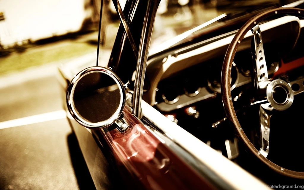 Vintage Car, Steering Wheel, Inside   HD Wallpapers