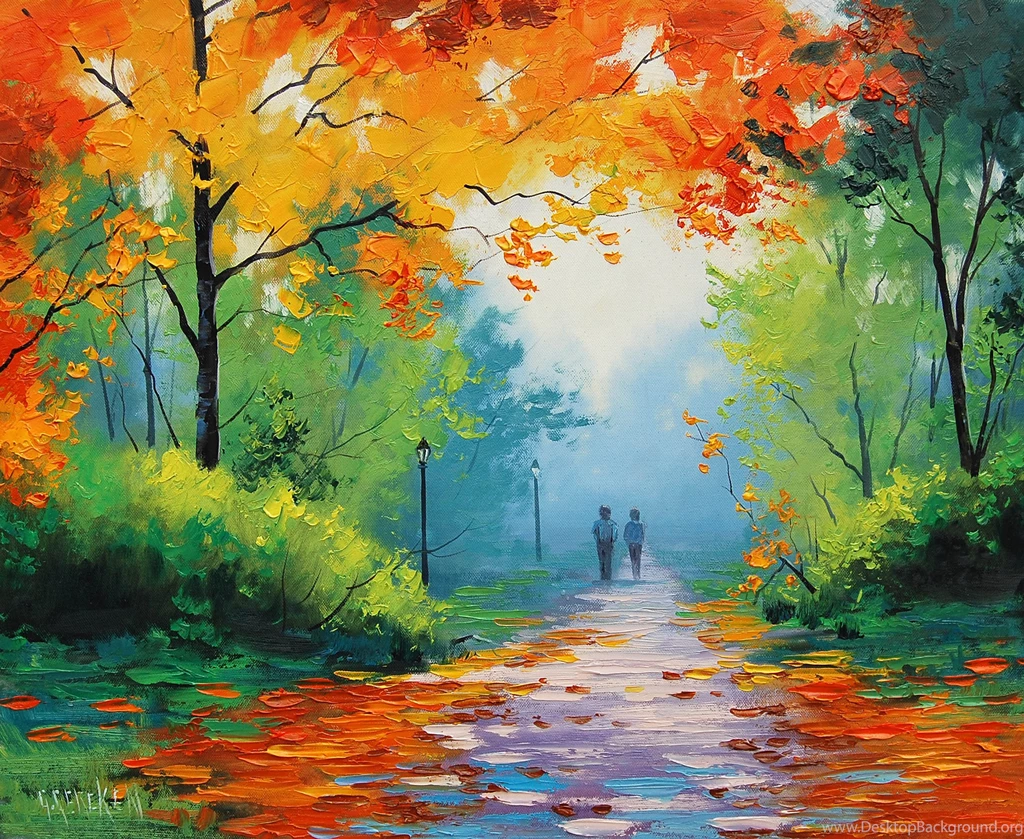 Road, Leaves, Cute Couple, Autumn Leaves Wallpapers And Images ...