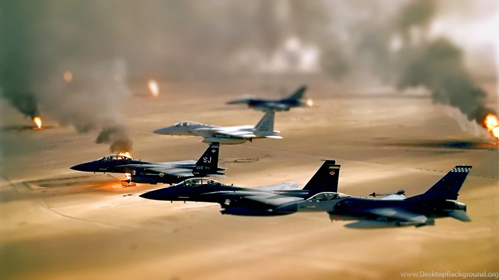 Download 1366x768 Dogfight In Tilt shift Wallpapers