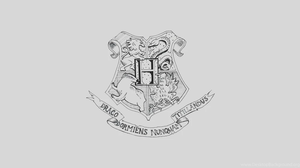 Minimalistic Harry Potter Grayscale Crests White Backgrounds Mascot ...
