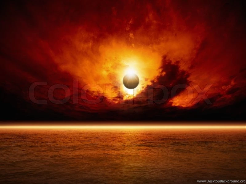 Dramatic Apocalyptic Backgrounds Sun Eclipse, Red Sunset, Dark ...