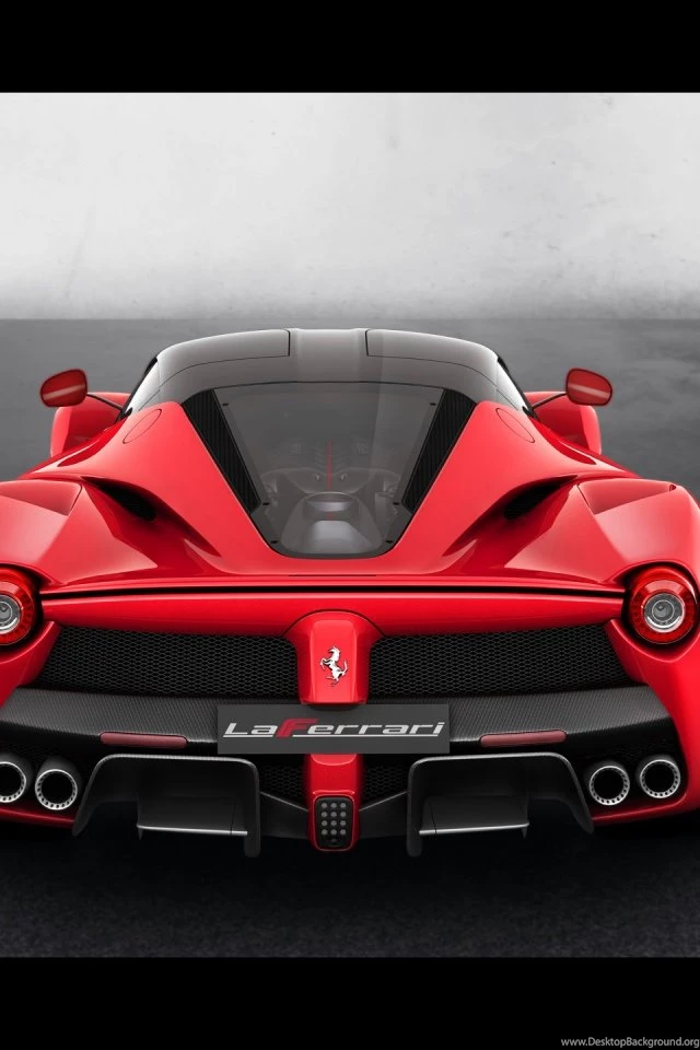 640x960 2013 Red Ferrari LaFerrari Studio Rear Top Angle Iphone 4 ...