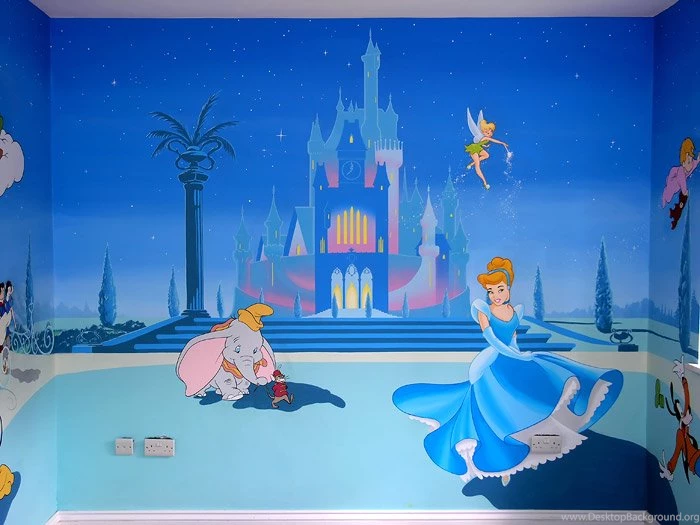Children Free Wallpapers Photos: Disney Princess Wall Mural