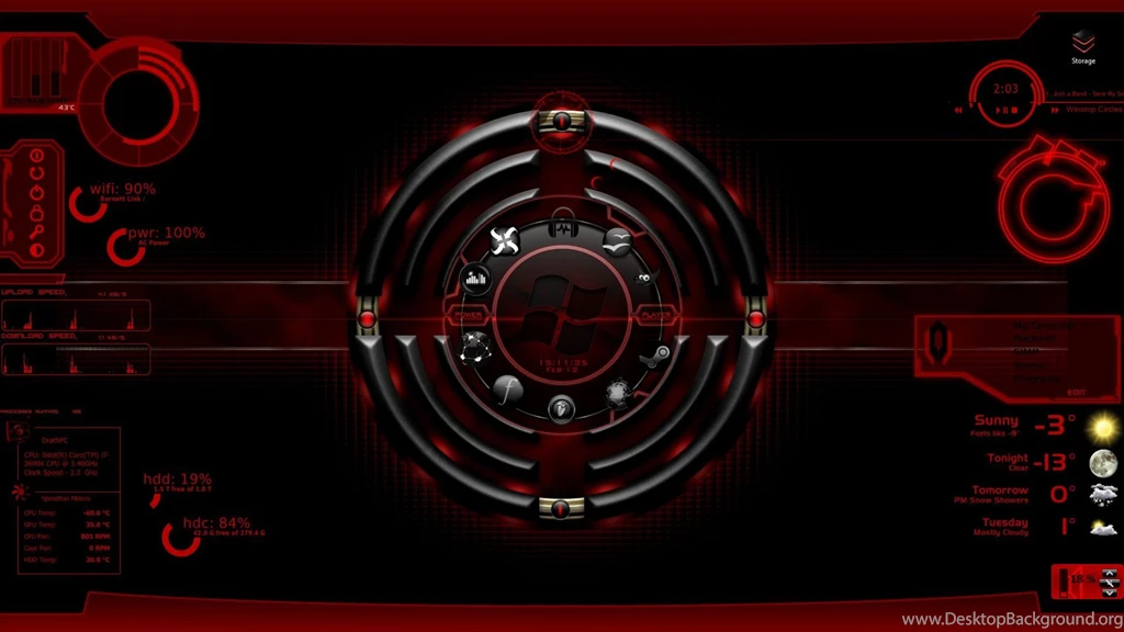Theme Windows 7, Black, Red, 2560x1440 HD Wallpapers And FREE Stock ...
