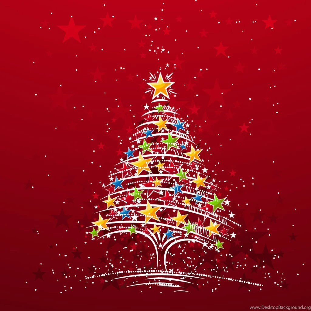 Wallpapers Red Stars Christmas Tree In All It S Glory Theme To ...