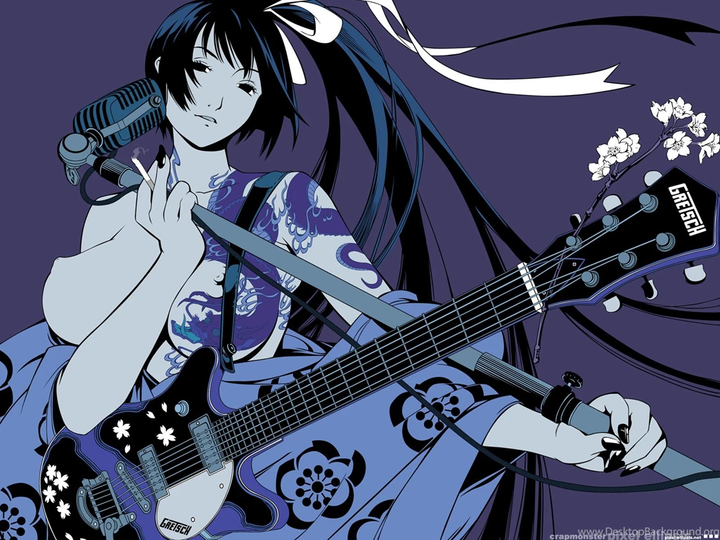 Wallpapers Microphone, Guitar, Anime, Gretsch Desktop Wallpapers ...