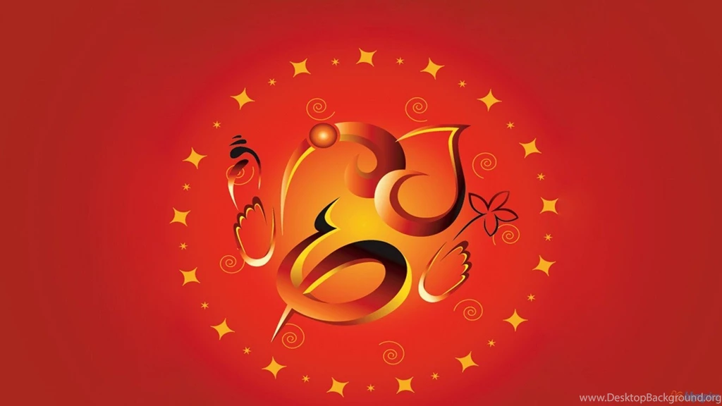 Awesome Art Of God Ganesha In Red Backgrounds