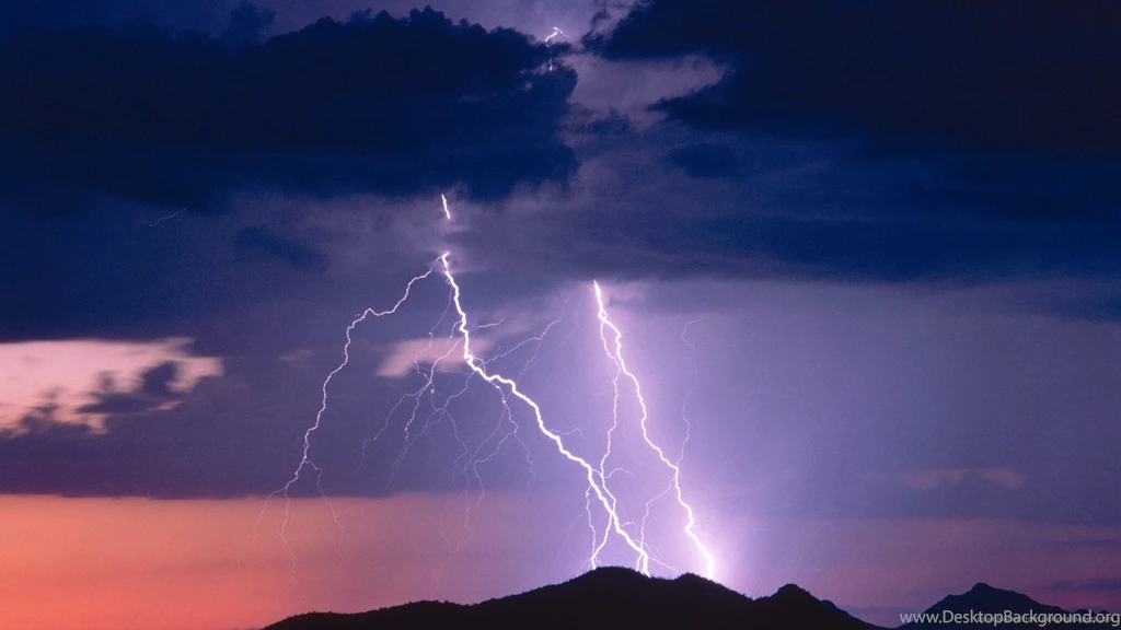 Download 1920x1080 Lightning Bolt On The Top Of A Mountain Wallpapers