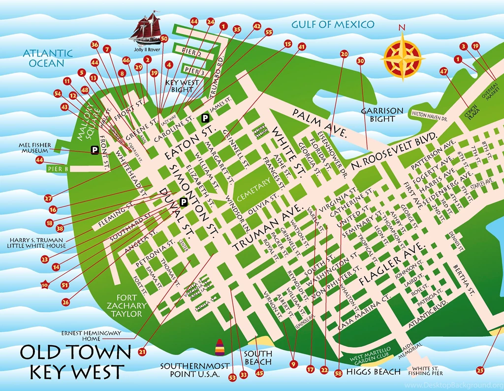 Wallpapers Map Of Key West Old Town P 5931929.6 3368x2611 ...