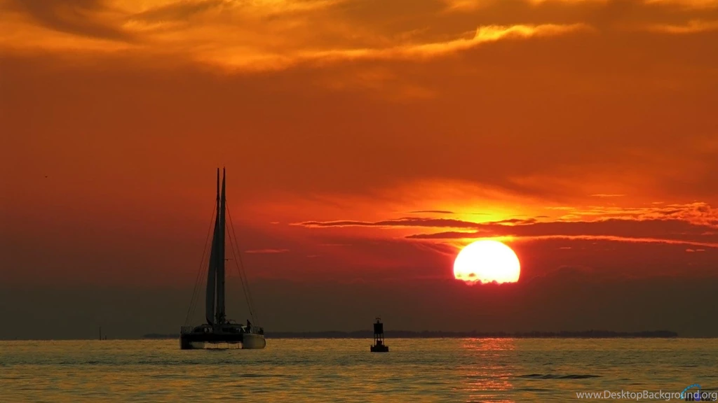 Download Wallpapers Catamaran At Sunset (Key West, Florida) (1920 X ...