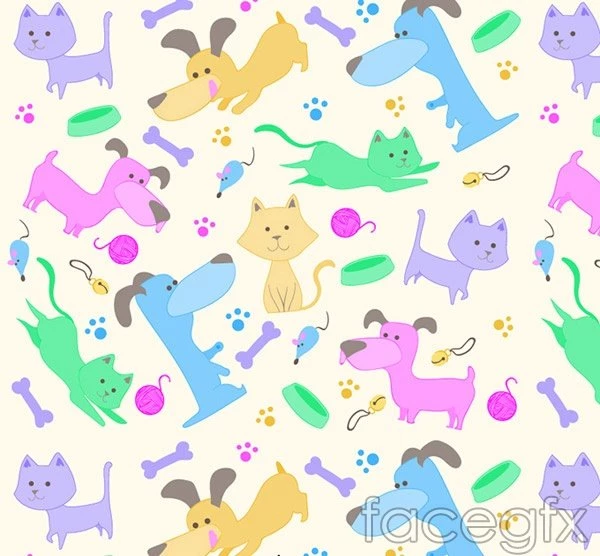Cute Pet Backgrounds Vector