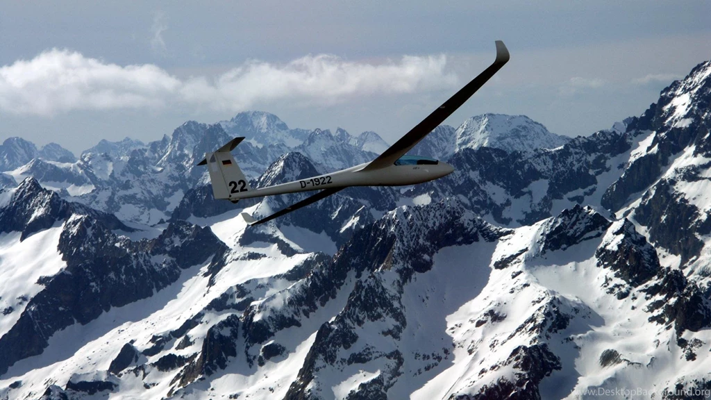 Glider Sailplane Over Mountains