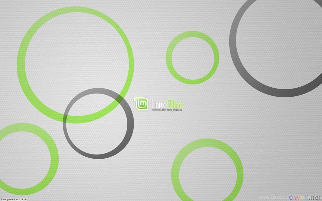 Green And Gray Circles, Linux Mint Wallpapers
