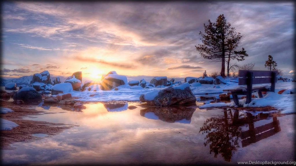 SUNSET IN WINTER WALLPAPER