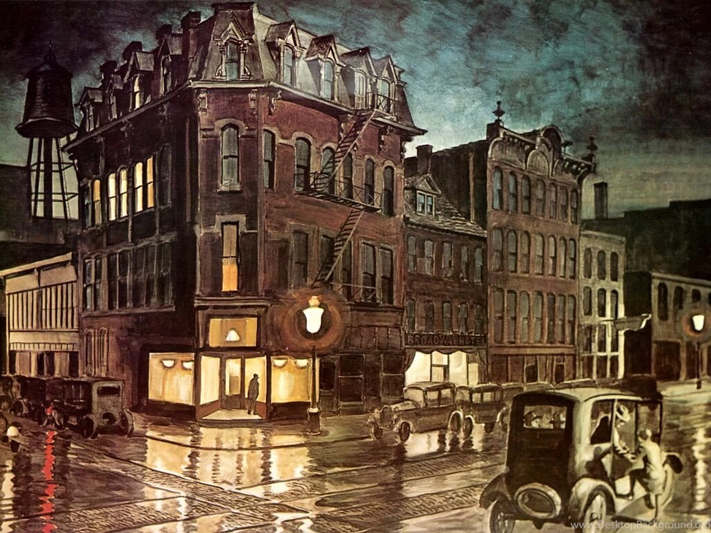JLM 1930 Charles Burchfield Rainy Night (Buffalo NY ...