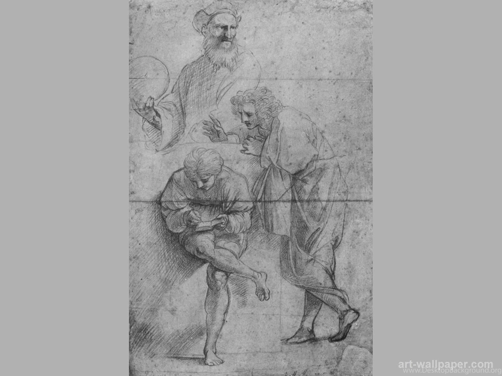 Study On The "School Of Athens" , Raffaelo Wallpapers