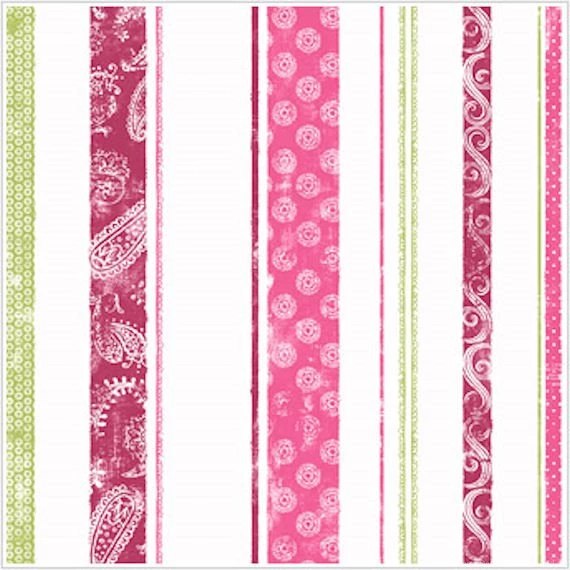 Paisley Stripes Pink Magenta And Green Wallpapers
