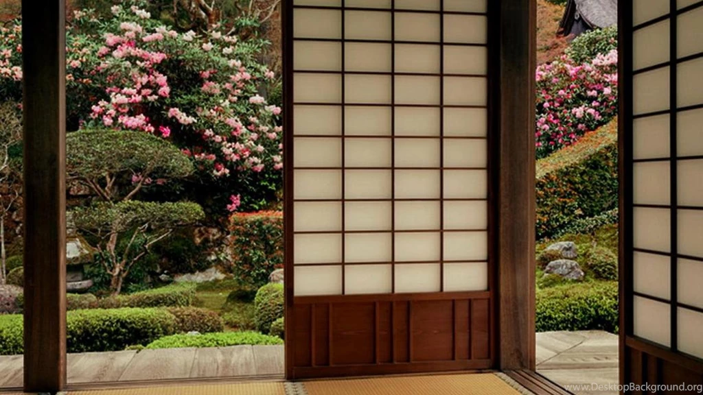 JAPANESE ROOM IN GARDEN WALLPAPER   (