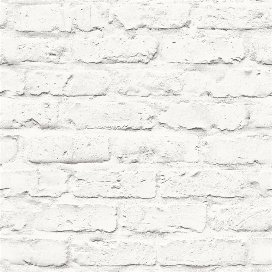 Contemporary Faux Brick White Industrial Chic Wallpapers