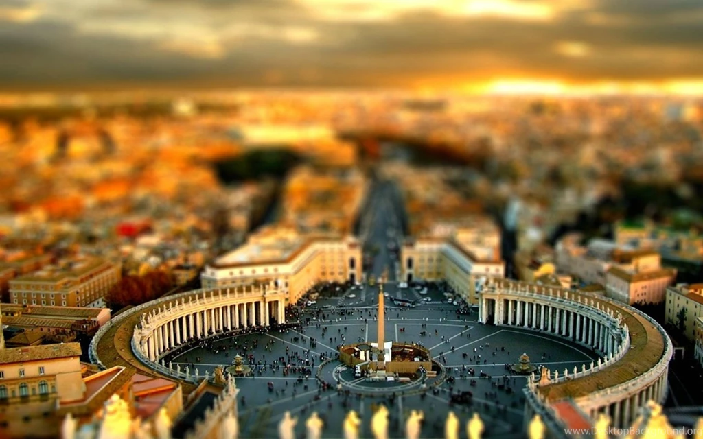 Tilt shift, Vatican City, St. Peter Square, Upscaled :: Wallpapers