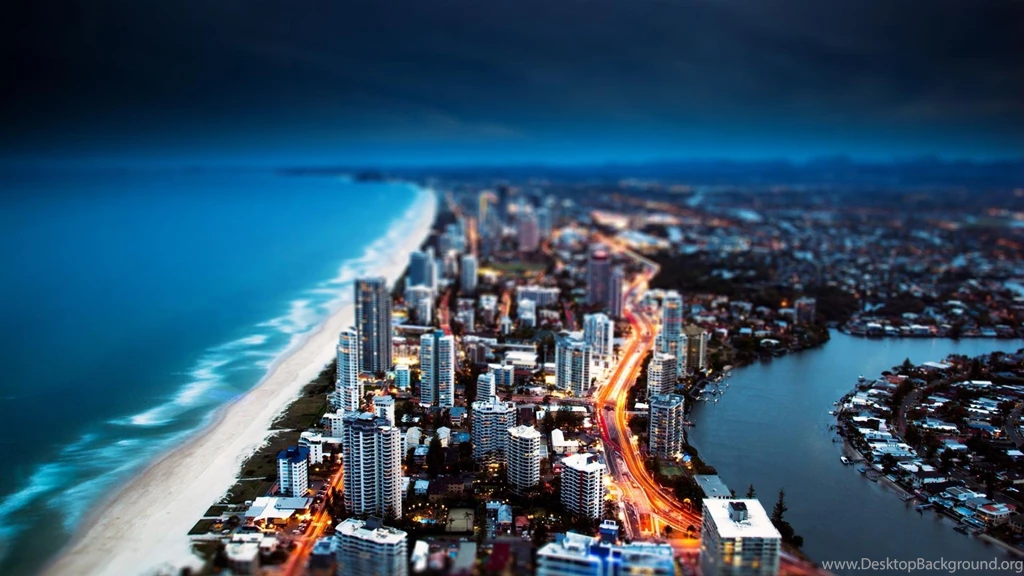 Tilt shift Cities Sea Wallpapers