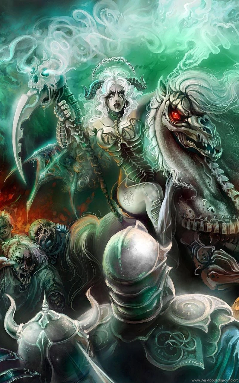 Download Wallpapers 800x1280 Black Magic, Undead, Skull, Dead, Army ...