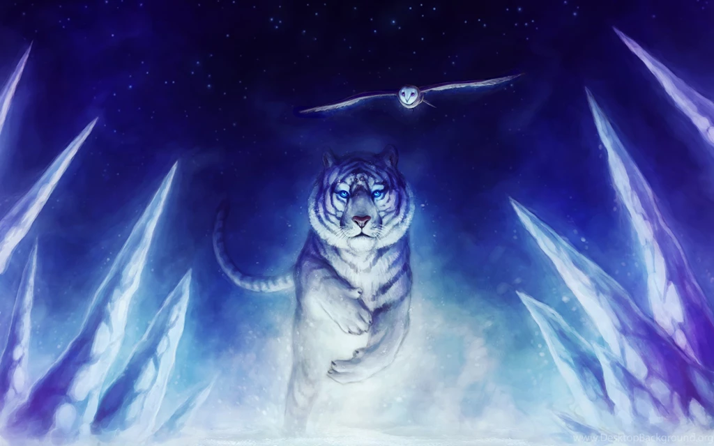 White Tiger Owl Art Wallpapers