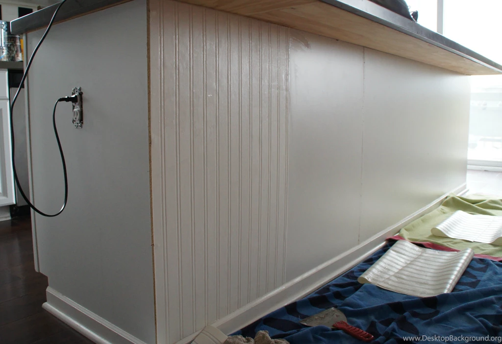 DIY Kitchen Island Upgrade {Wallpapers & Paint}