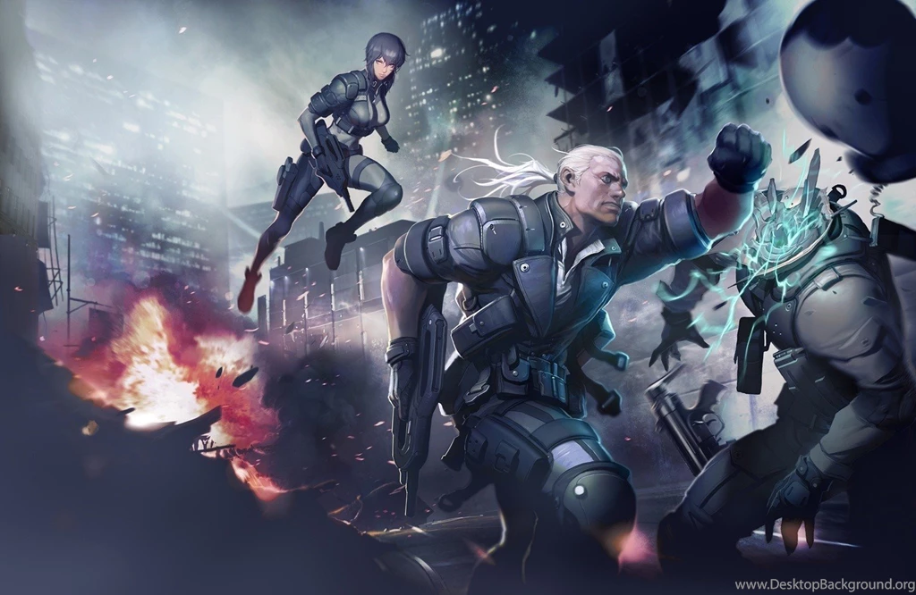 Wallpapers Manga Explosions Batou Ghost In The Shell Kusanagi ...