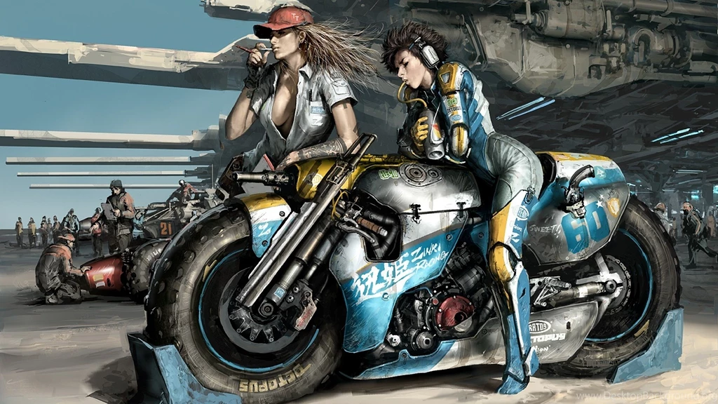 Wipeout Artwork Motorbikes Girls With Bikes : Desktop And Mobile ...