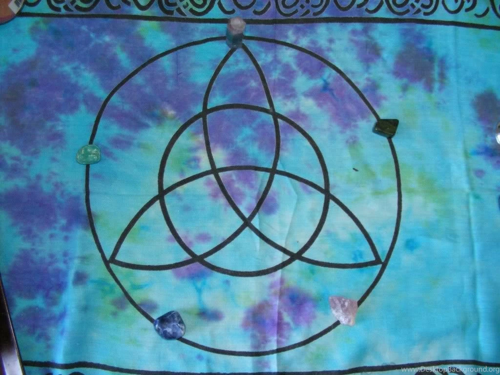 Triquetra W/ Flourite, Amazonite, Solidite, Rose Quartz, And Jade ...