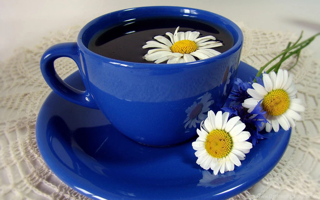 Download Wallpapers 3840x2400 Tea, Cup, Plate, Camomile, Flowers ...