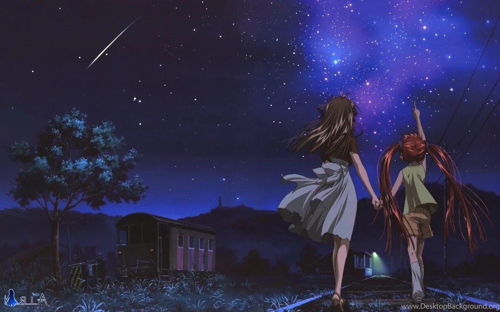 Anime, Night, Stars, Shooting Stars, Air (anime) Wallpapers HD ...
