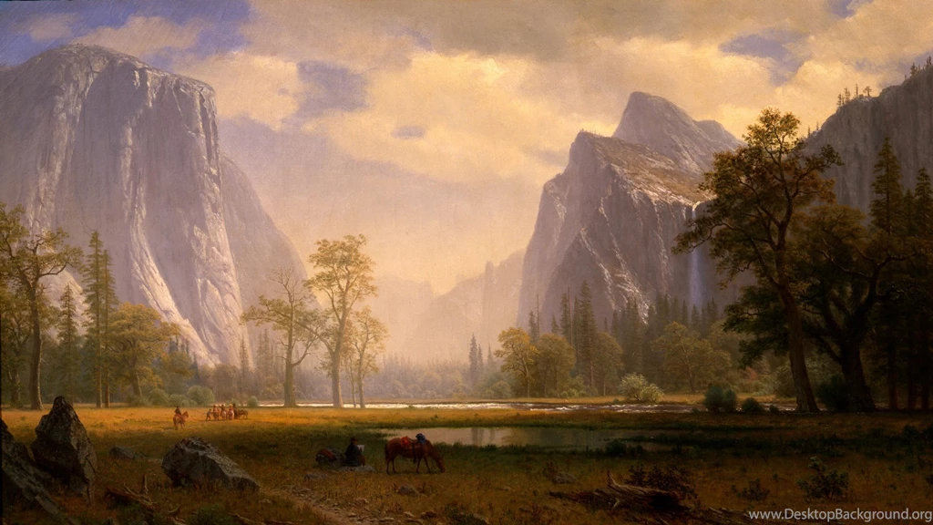 Albert Bierstadt Looking Up The Yosemite Valley Wallpapers